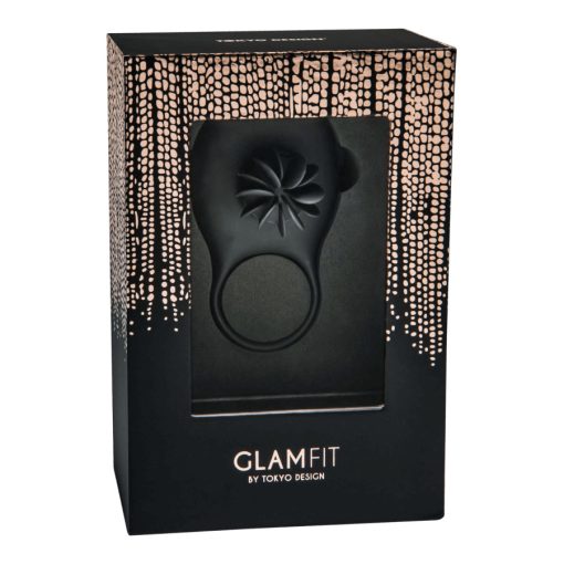 Tokyo Design Glamfit - akkus, forgó pénisz gyűrű (fekete)